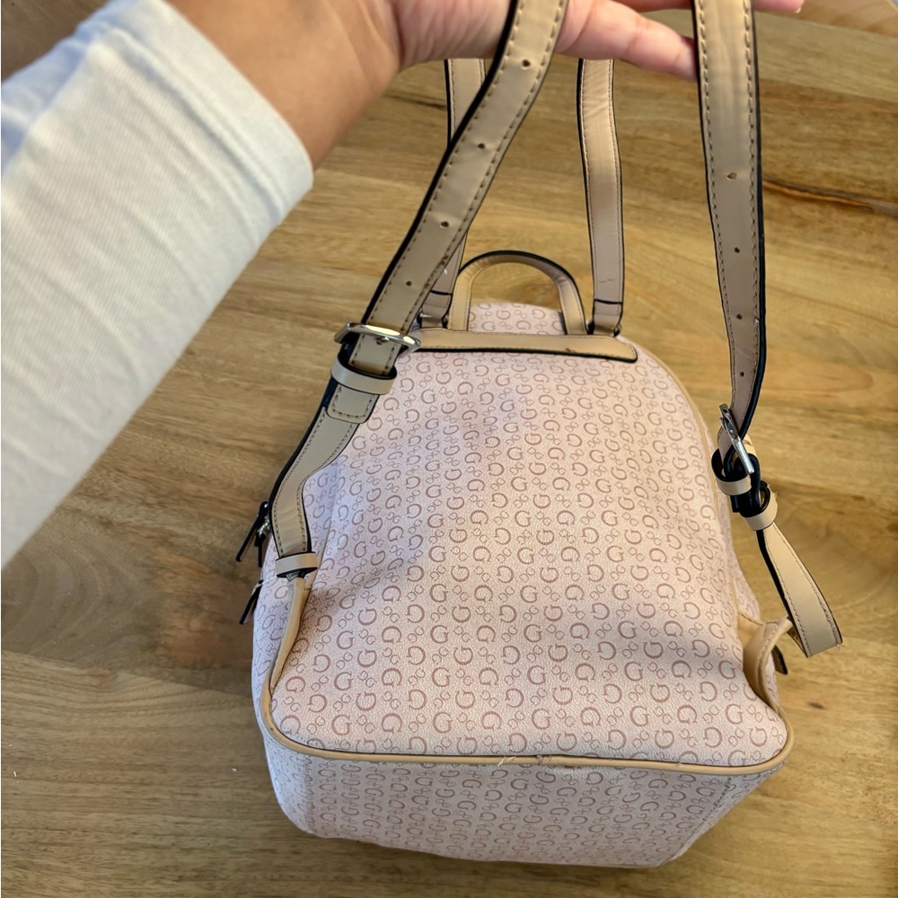 GUESS Light Pink Monogram Backpack - Picture 6 of 7